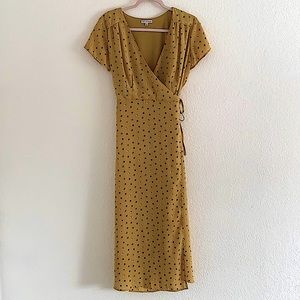 Mustard Yellow Wrap Dress